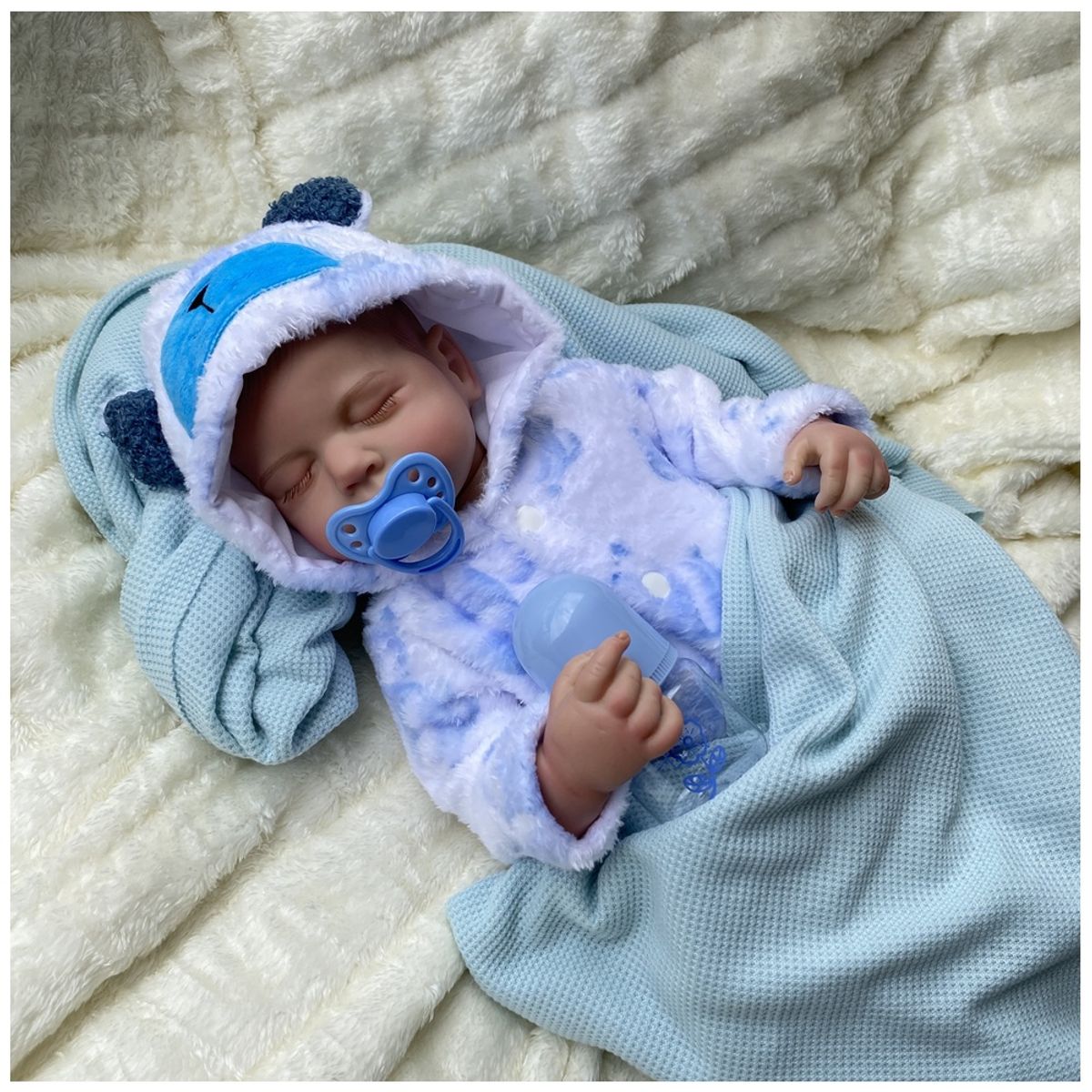 PEQUEÑAS TRAVESURAS - Muñeca Reborn Recién Nacido Lalo Vinilo Siliconado 45 cm