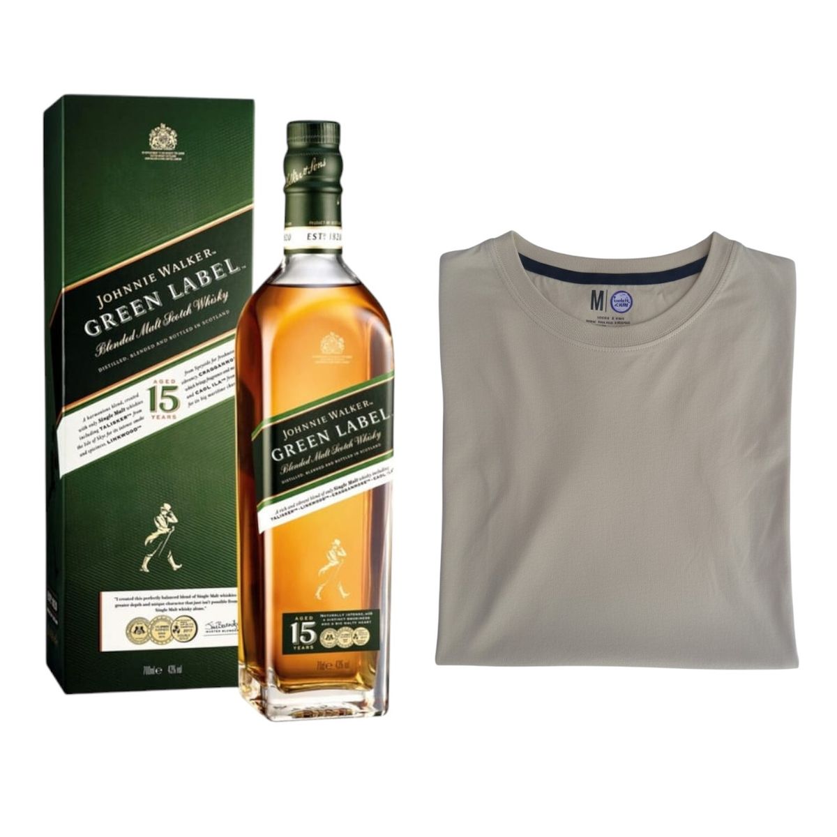 JOHNNIE WALKER - Pack Green Label 750ML + Polo