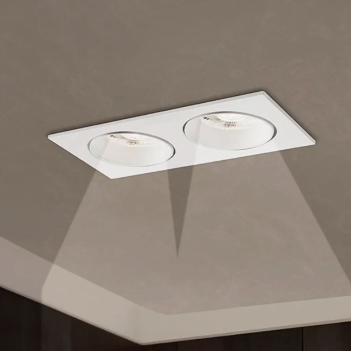 GENERICO - Spot Led Empotrable Cardanica Orientable + 2 Dicroicos Led Luz Cálida 6W