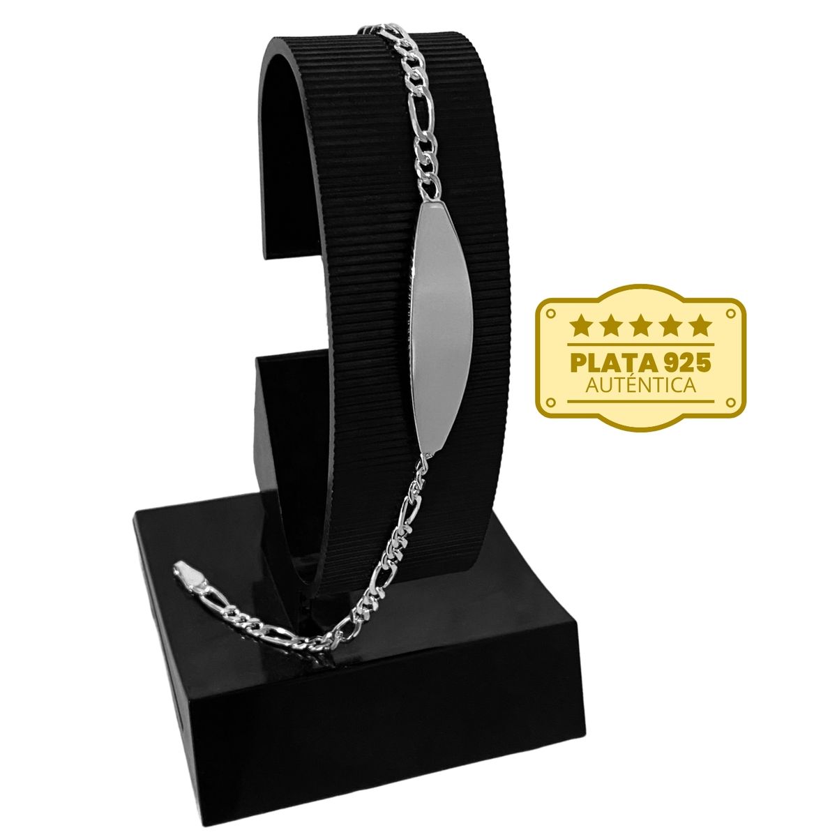 GENERICO - Pulsera Esclava Fígaro Ovalada Joya Plata 925 Regalo Unisex