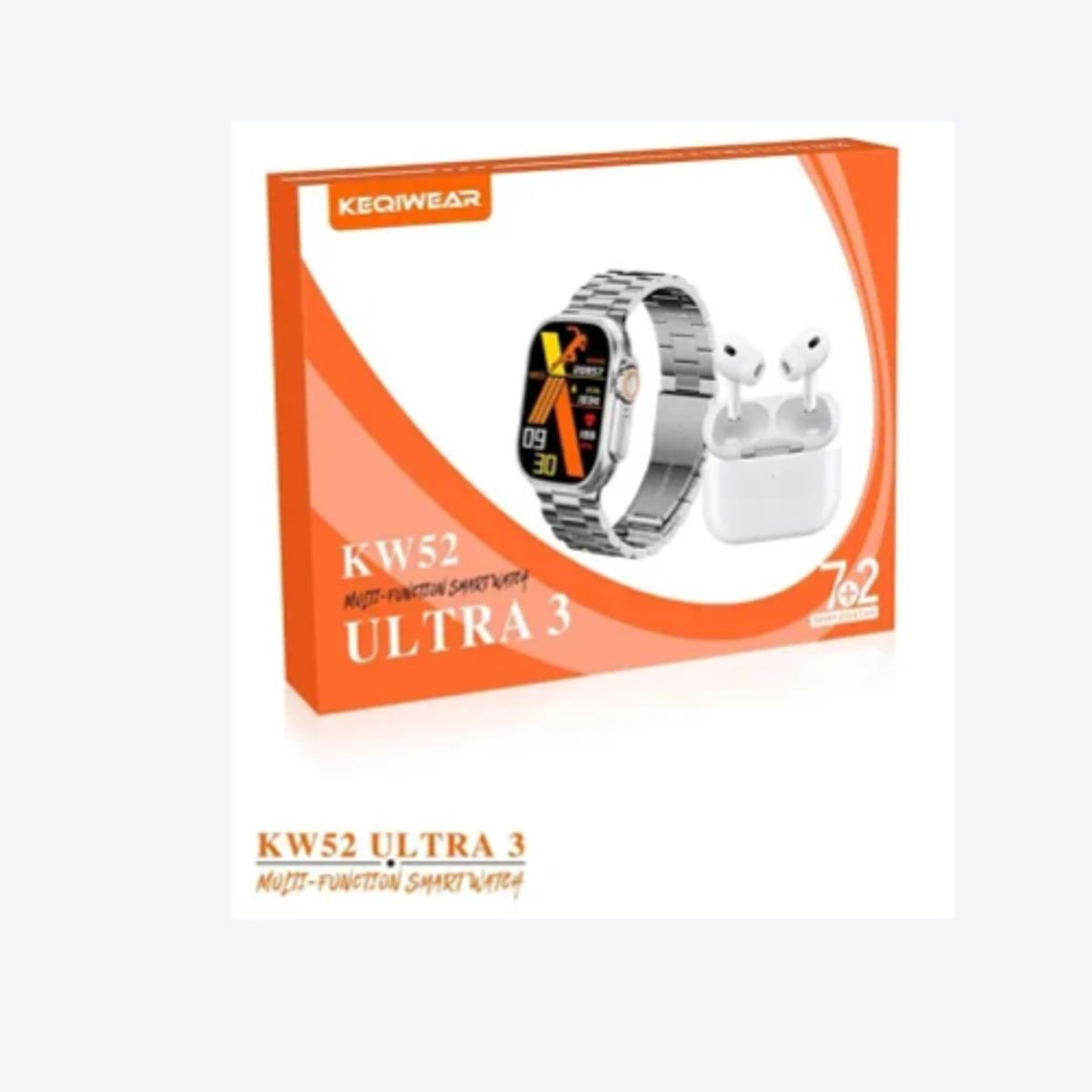 GENERICO - SMARTWATCH KW52-ULTRA 3 , PACK 7 CORREAS + AUDIFONOS  BLUETOOTH