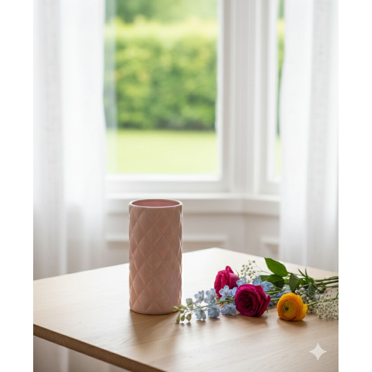 NACIONAL - Florero de Cerámica Colección Acolheda Rosado - Diseño Atemporal