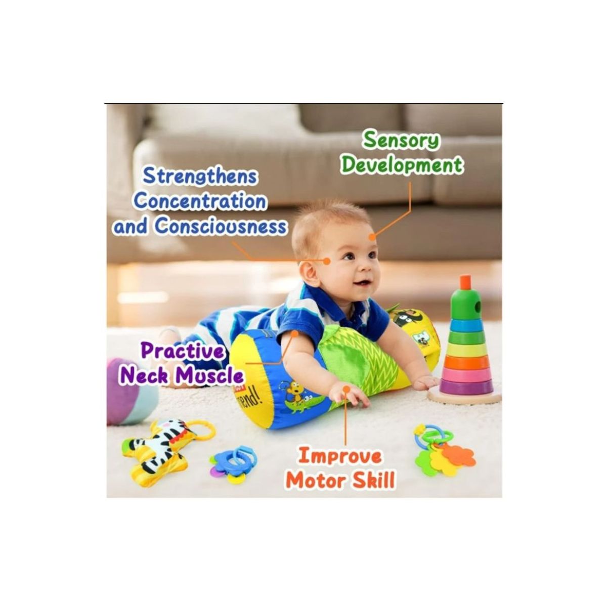 GENERICO - Rodillo de Estimulación Importado Azul