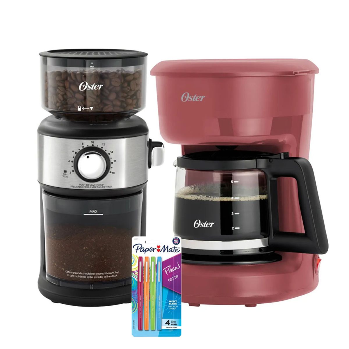 OSTER - Cafetera Oster 4 Tazas BVSTDCDR5R + Molinillo de Cafe BVSTBMH24