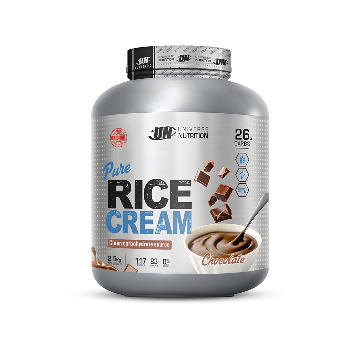 UNIVERSE NUTRITION - Pure Rice Cream 2.5 kg - Crema de arroz Universe Nutrition - Chocolate + straps