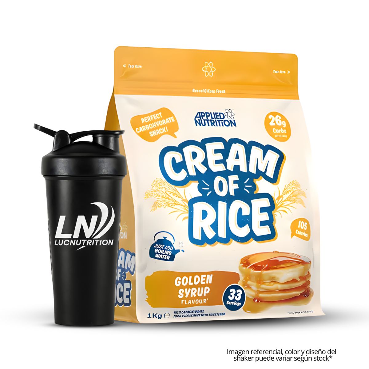APPLIED NUTRITION - Crema de Arroz Applied Nutrition 1 Kg Cream of rice - Golden Syrup + Shaker