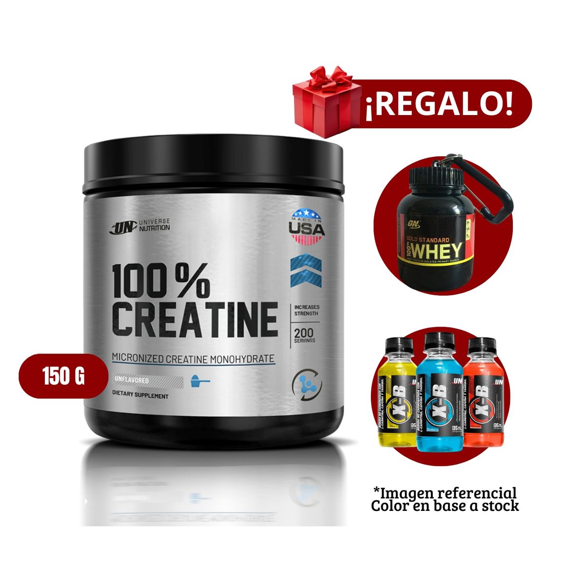UNIVERSE NUTRITION - Creatina Universe Nutrition 150g+Portaproteína+XB