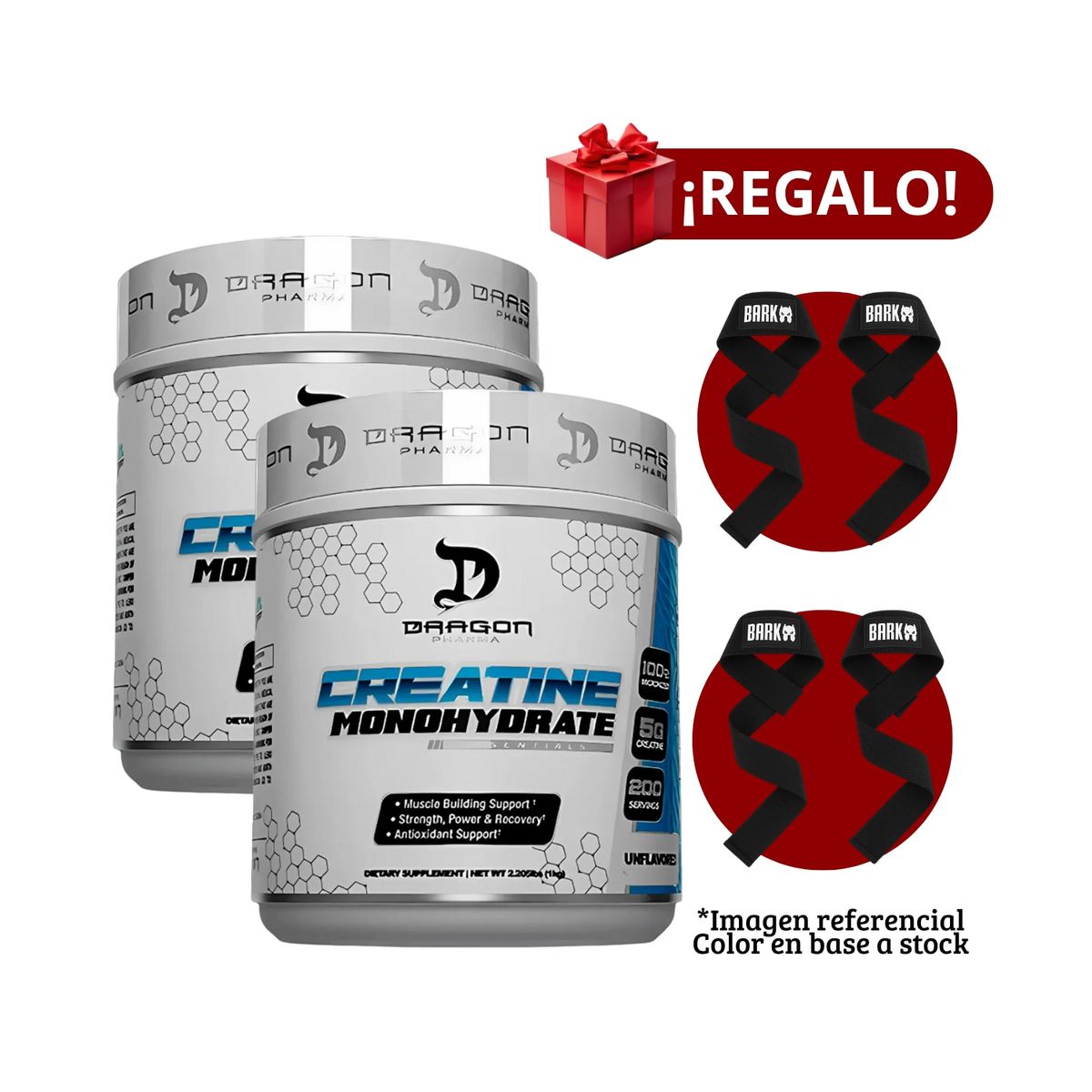 DRAG PHARMA - 2 Creatinas Dragon Pharma 1 Kg+2 Straps