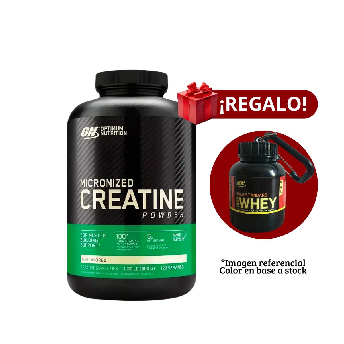 OPTIMUM NUTRITION - Creatina Optimum Nutrition 600g+Portaproteína
