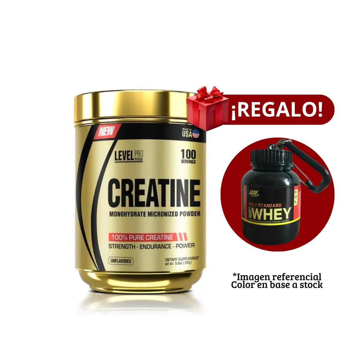 LEVEL PRO - Creatina Level Pro 250g+Portaproteína