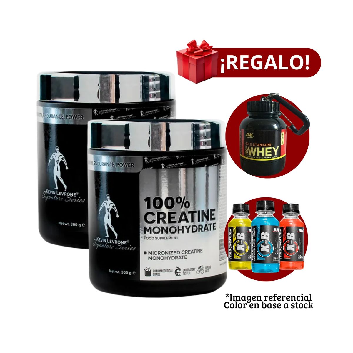 KEVIN LEVRONE - 2 Creatinas Kevin Levrone 300g+Portaproteína+XB