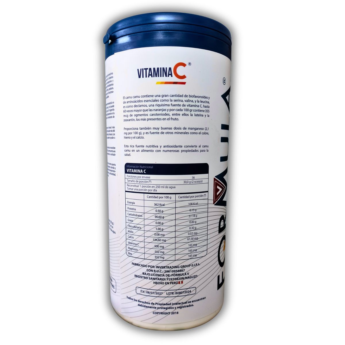 GENERICO - VITAMINA C EN POLVO 1K 100GR CON CAMU CAMU MAGNESIO CALCIO Y ZINC FORMULA AVANZADA