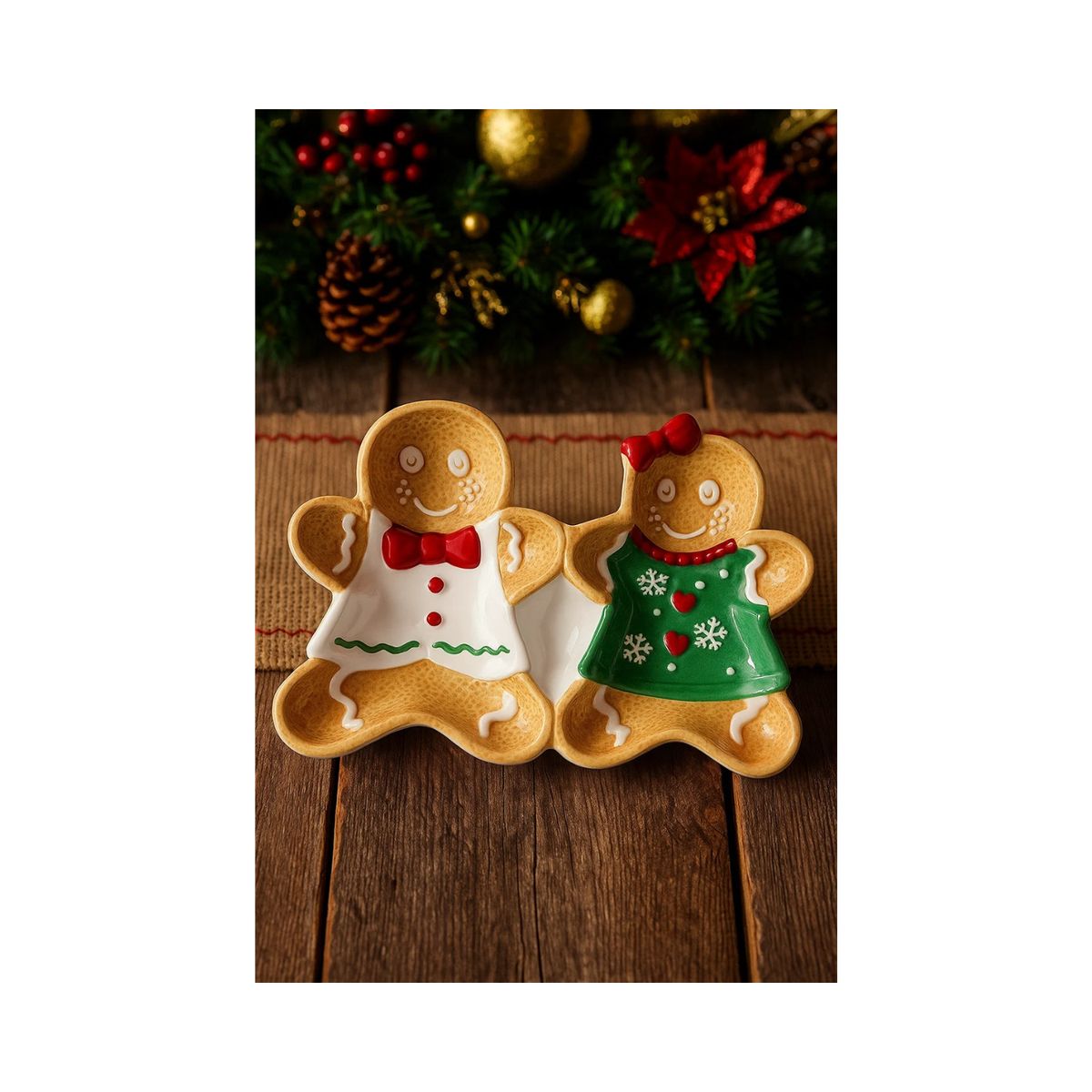 GENERICO - DUO FUENTE NAVIDEÑA MUÑECO DE GENGIBRE PREMIUM