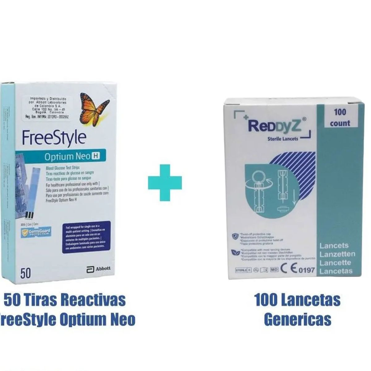 GENERICO - TIRAS REACTIVAS FREESTYLE OPTIUM NEO H 50 UND MAS 100 LANCETAS