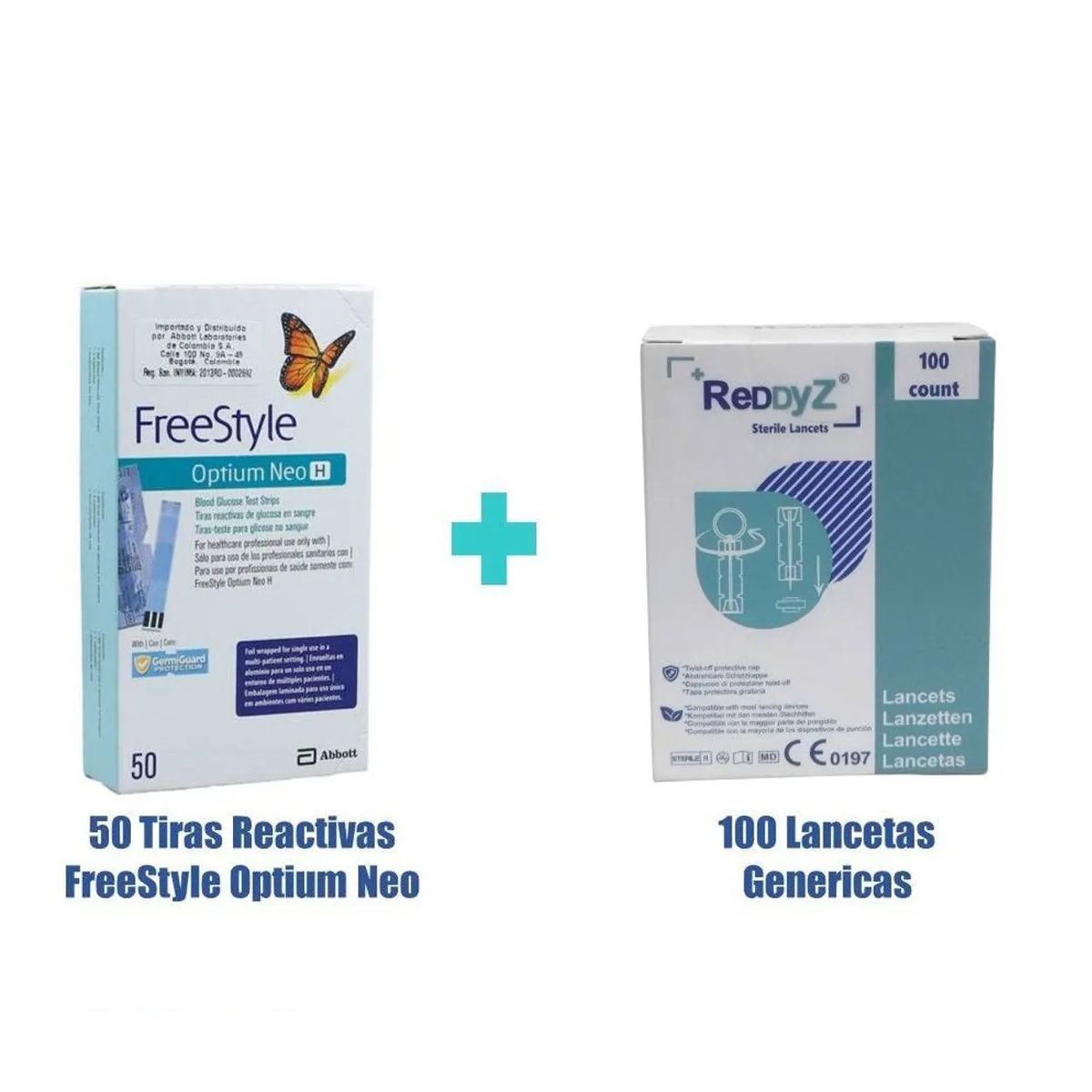 GENERICO - TIRAS REACTIVAS FREESTYLE OPTIUM NEO H 50 UND MAS 100 LANCETAS