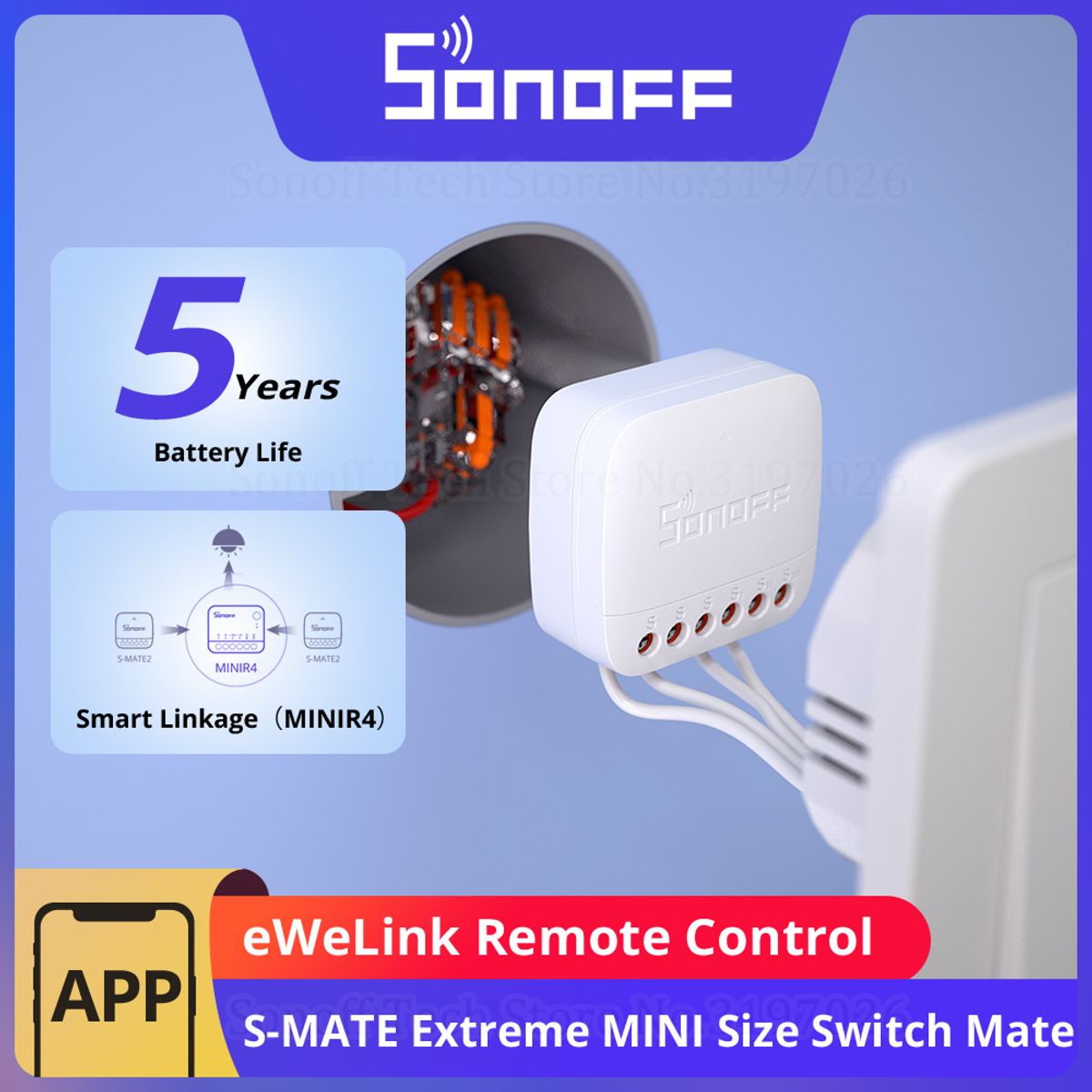 SONOFF - Sonoff Interruptor S-mate2 Extreme - Blanco