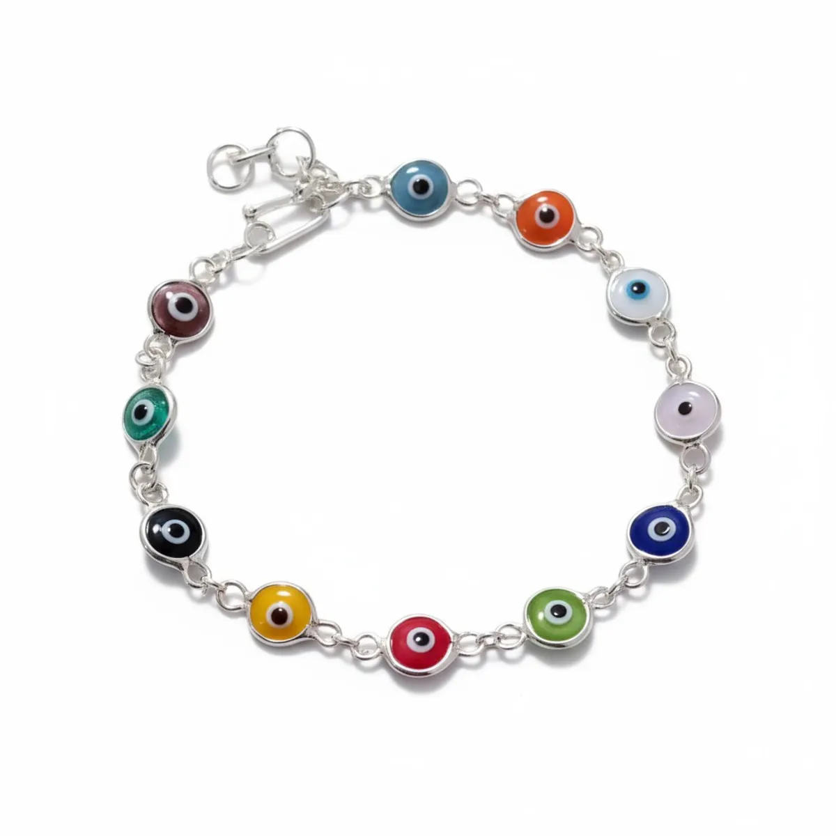 VANDRALA - PULSERA DE PLATA OJO TURCO COLORES VARIOS