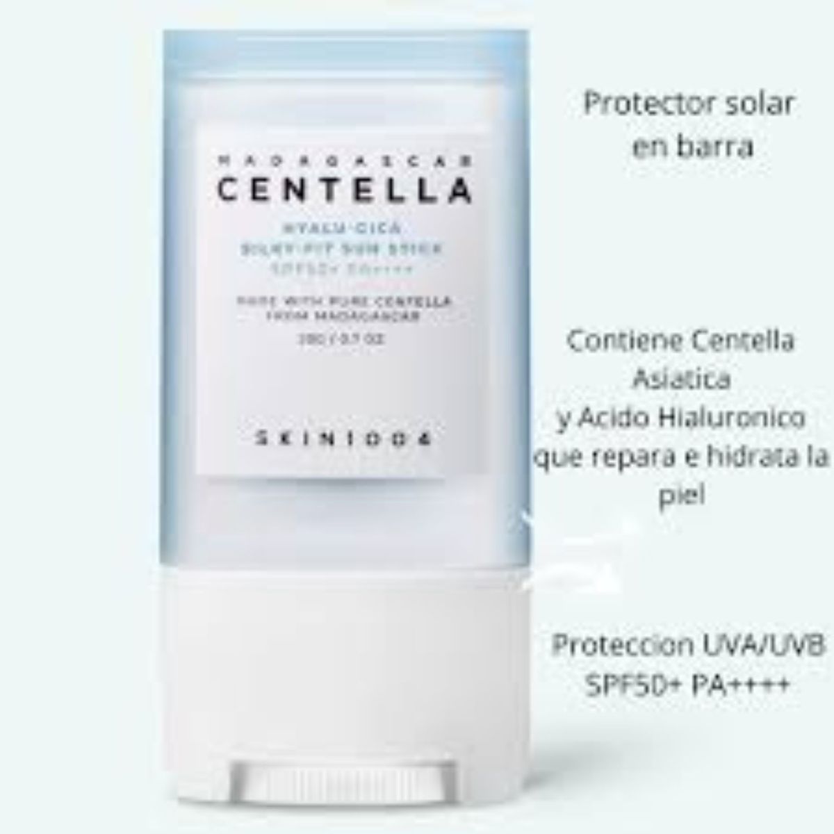 SKIN1004 - Protector Solar en Barra ofrece hidratacion con acabado mate Hyalu-Cica Silky Fit Sun Stick 20gr