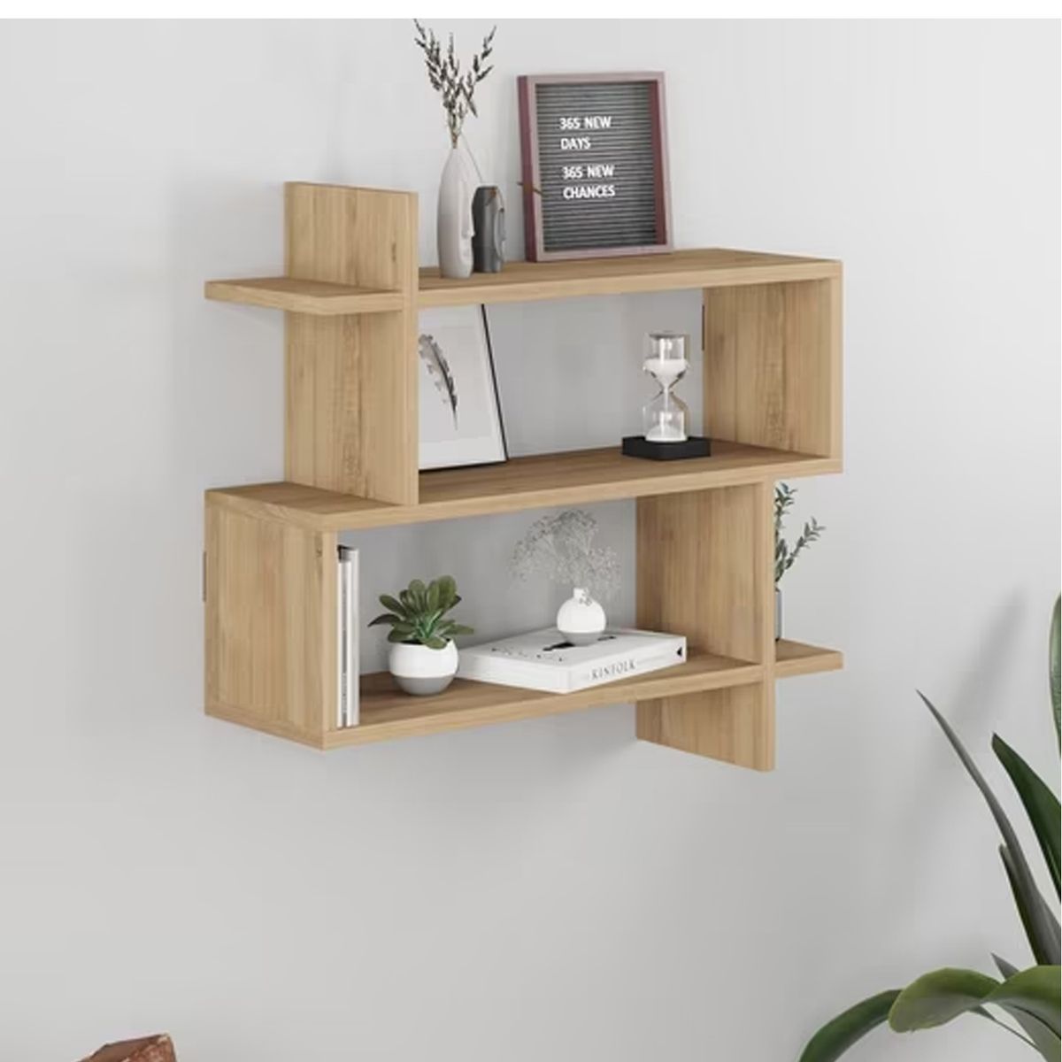 PELIKANO - Repisa Flotante Nild Melamina Asimétrica 70x65cm