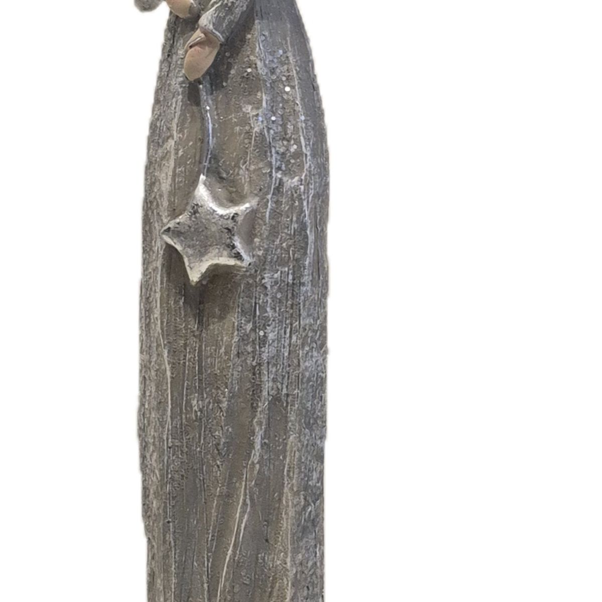 GENERICO - Adorno Decorativo Ángel con Estrella Tonos Plata y Gris - Adorno Elegante para Sala Regalo Ideal