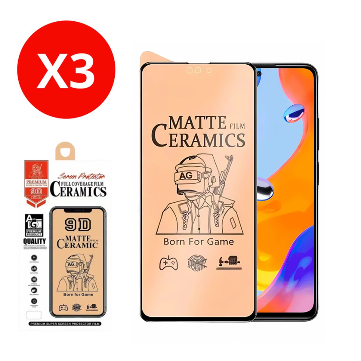 SHIELD - Pack x3 Mica Protector de Pantalla de Cerámica Mate para Xiaomi Mi 11T