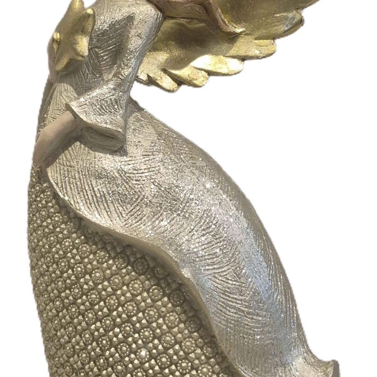 GENERICO - Adorno Decorativo Ángel con Estrella Tonos Beige y Dorado  - Adorno Elegante para Sala Regalo Ideal