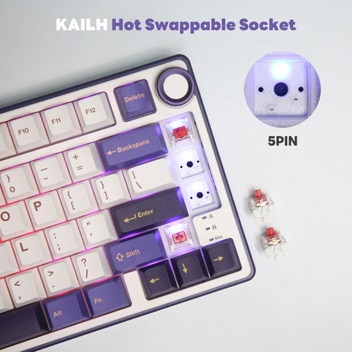 ROYAL KLUDGE - Teclado Mecánico Español Rk Royal Kludge R75 Blackberry Silver switch