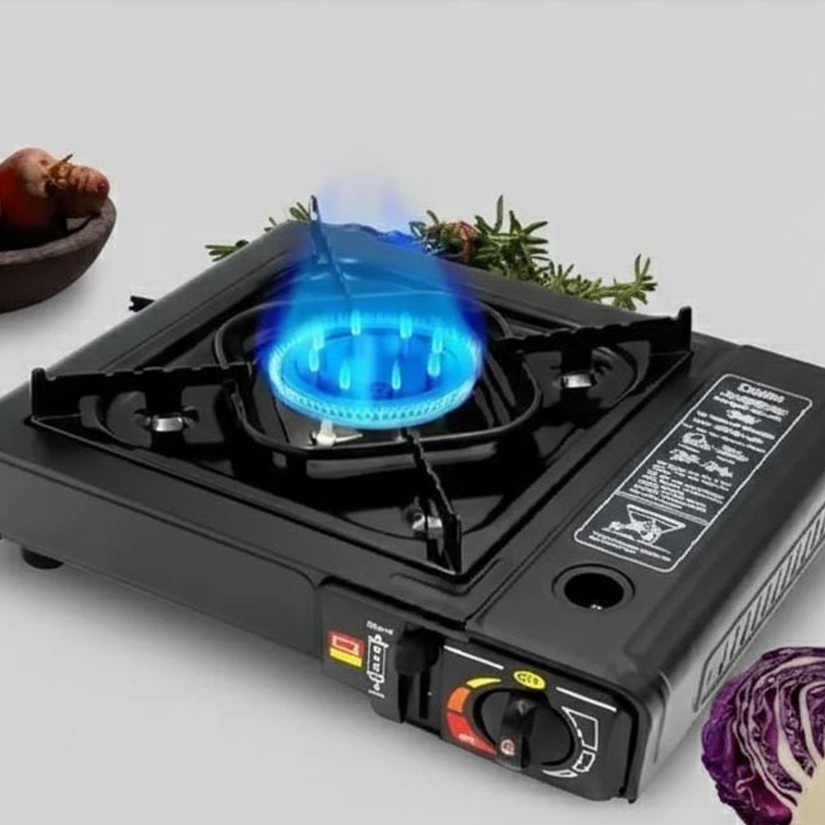 GENERICO - HORNILLA DE COCINA PORTATIL CAMPING A GAS - COLOR BLANCO