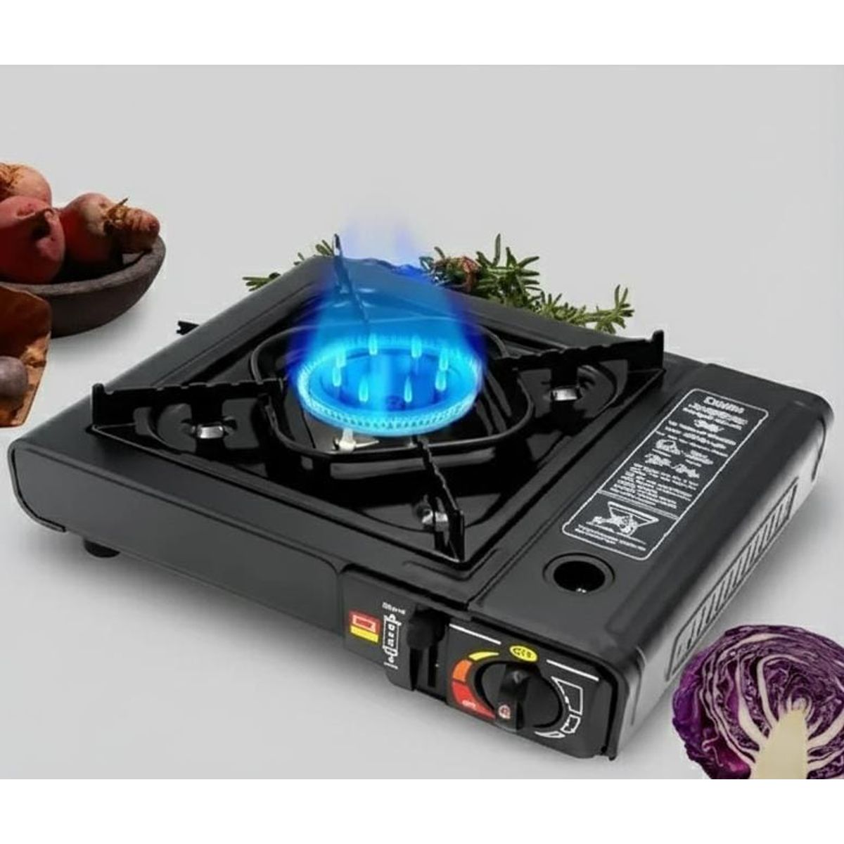 GENERICO - HORNILLA DE COCINA PORTATIL CAMPING A GAS - COLOR BLANCO