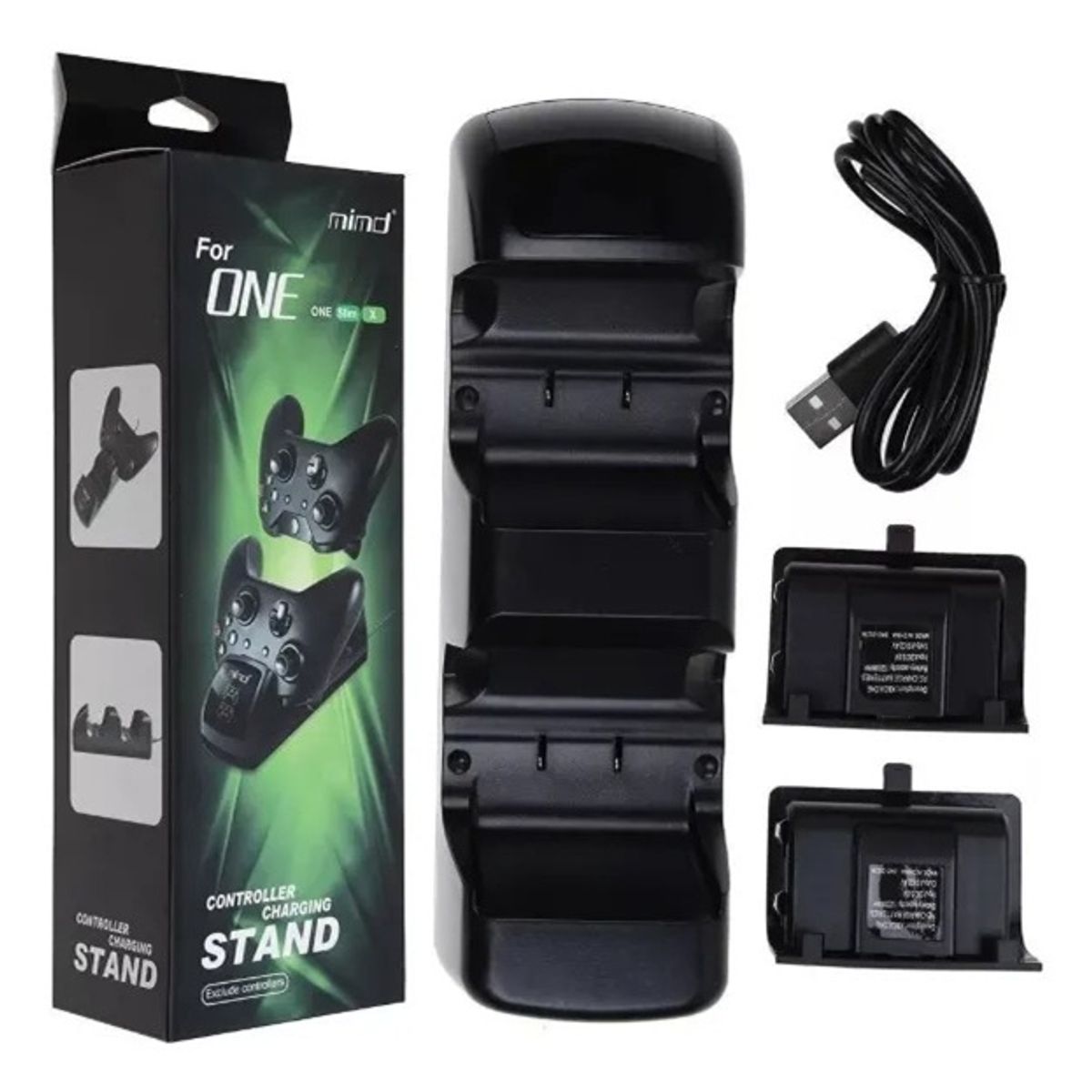 MIMD - Cargador De Mandos Para Xbox One/One S/One X + 2 Baterías