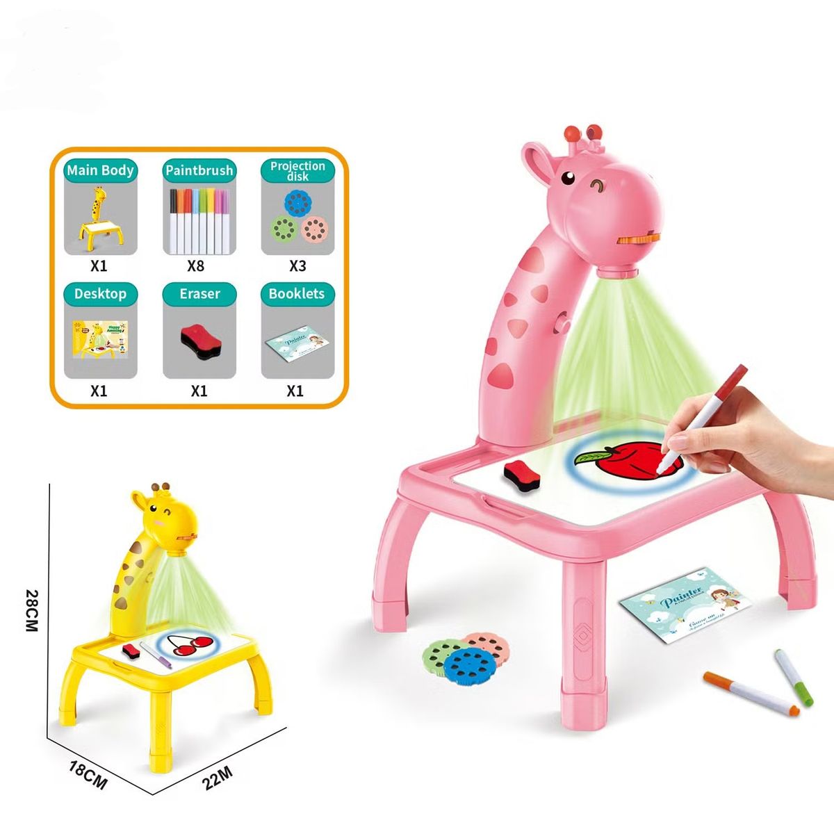 GENERICO - MESA PIZARRA PROYECTOR JIRAFA JUGUETE EDUCATIVO NIÑAS ESTIMULACION TEMPRANA