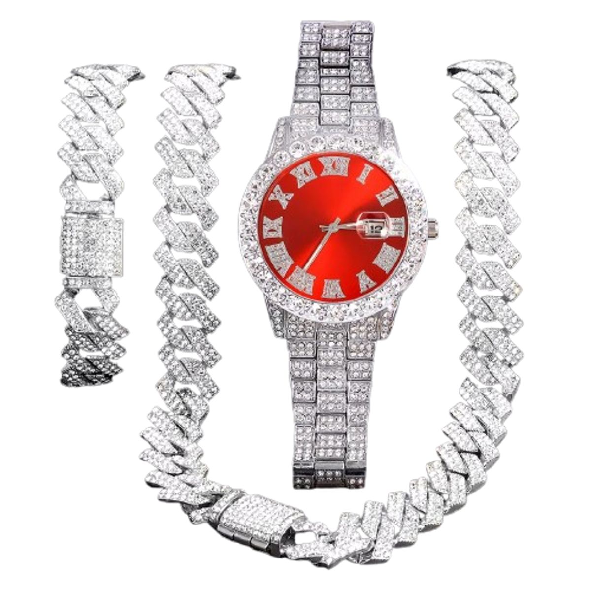 GENERICO - Reloj cadena collar Urbano con brillantes y estuche