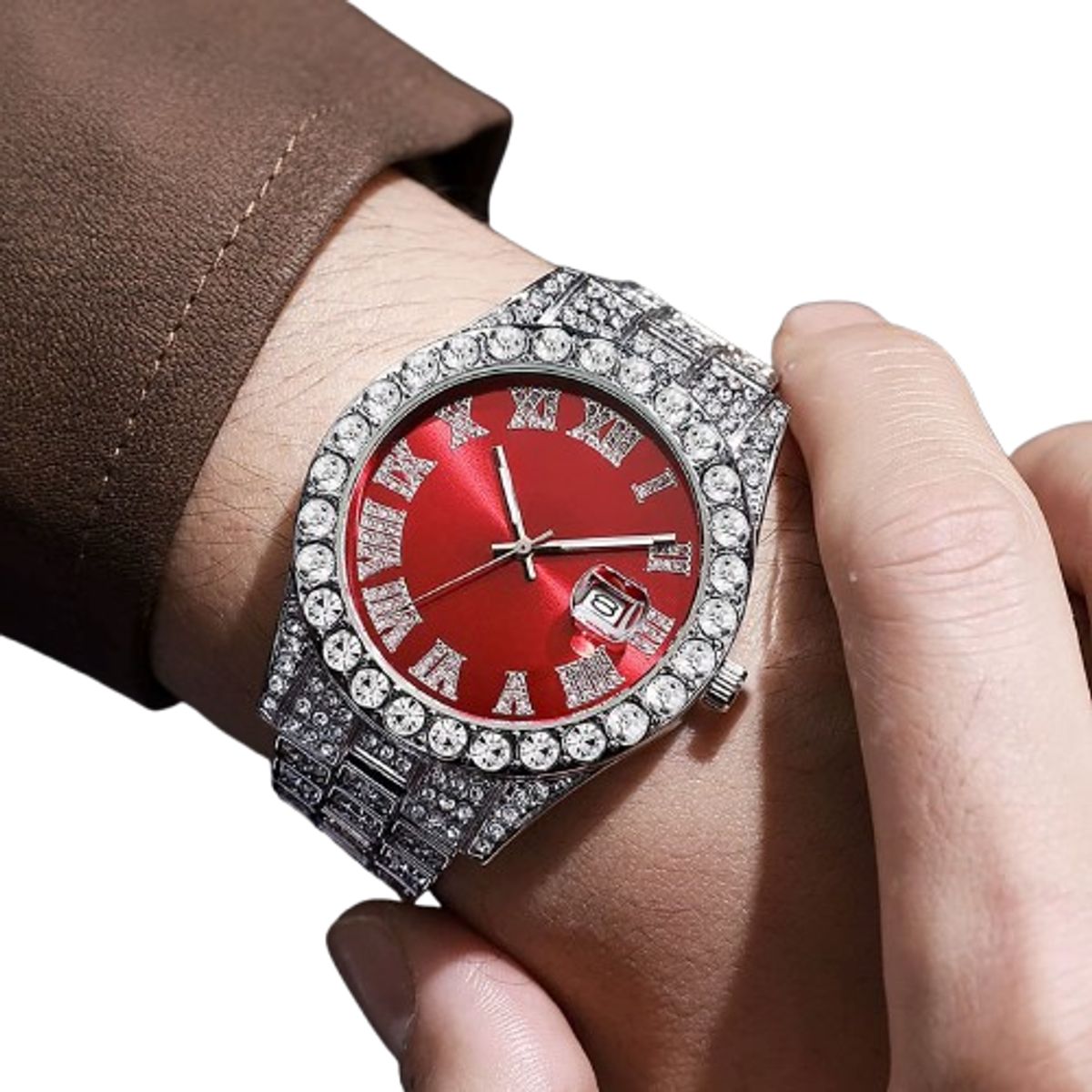 GENERICO - Reloj cadena collar Urbano con brillantes y estuche