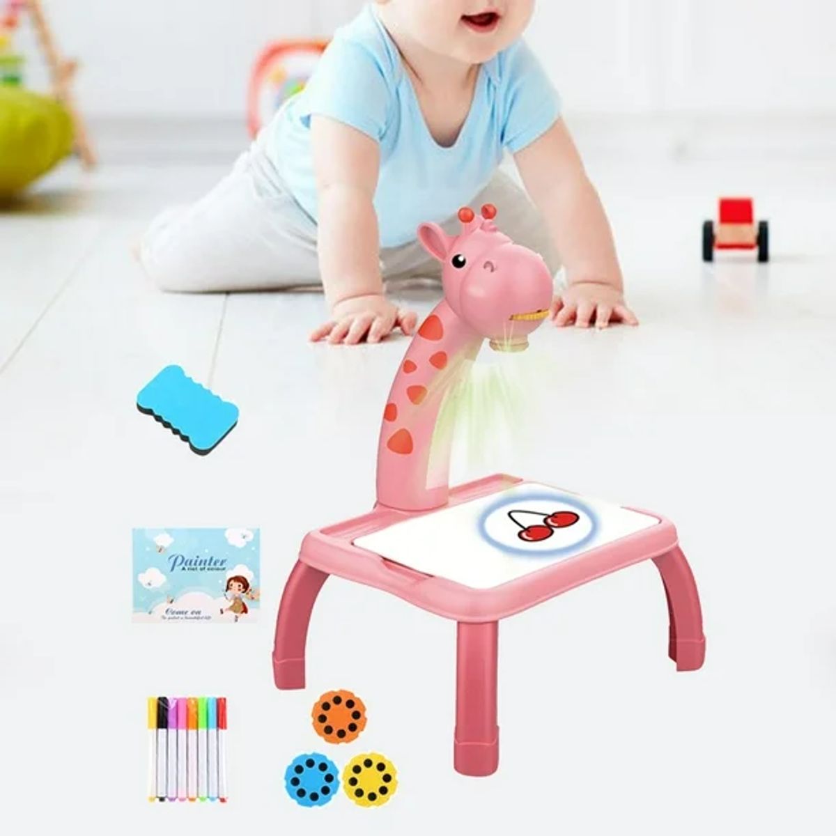 GENERICO - MESA PROYECTOR PIZARRA JIRAFA JUGUETE DIDACTICO NIÑAS