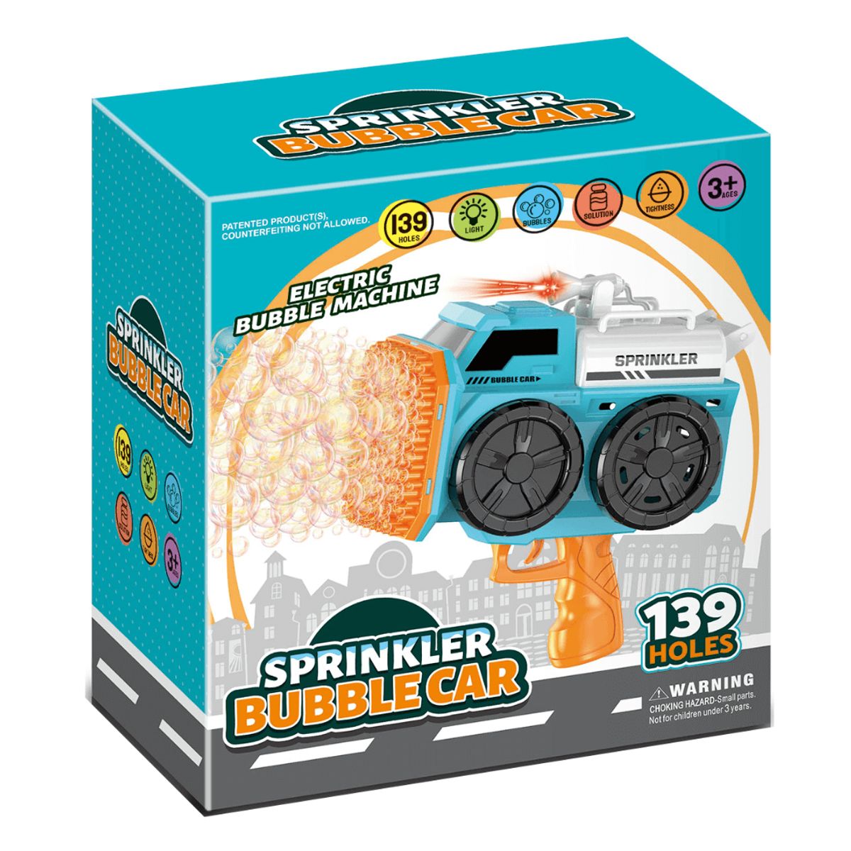 GENERICO - Pistola burbuja Sprinkler de 139 huecos - Rojo