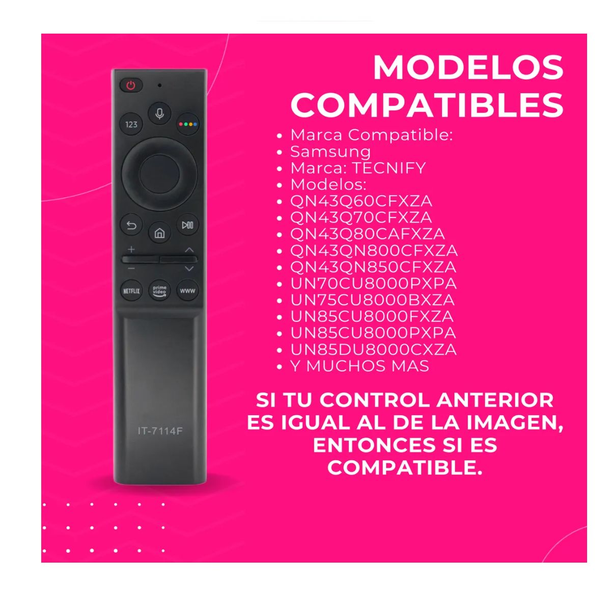 GENERICO - 2pz Control Remoto Voz Bluetooth Compatible Samsung It-7114f