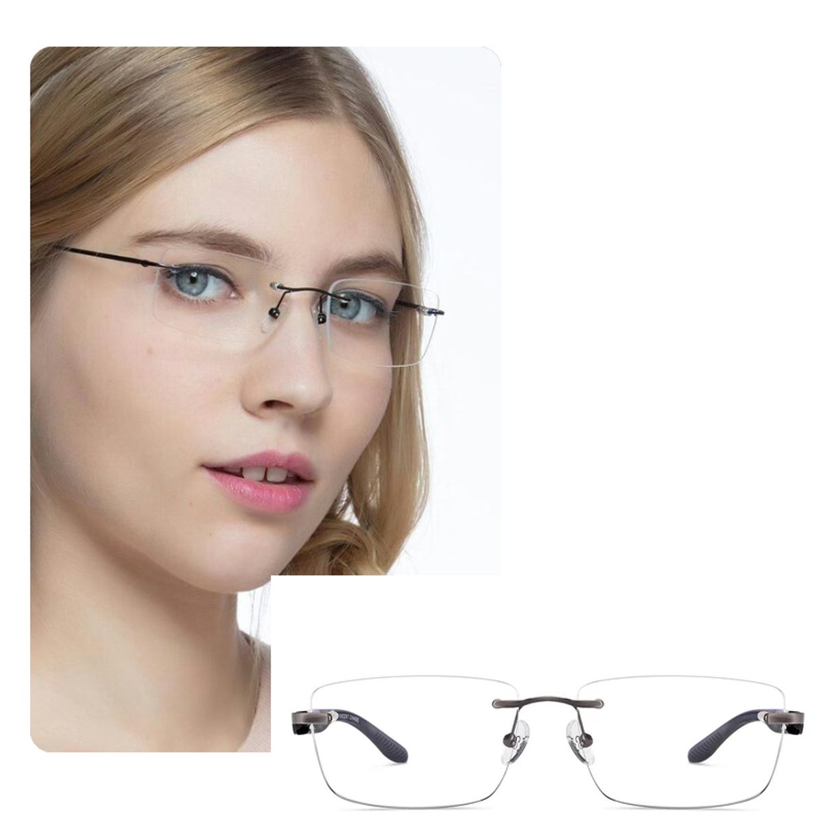 GENERICO - Lentes de Descanso Transparentes sin Borde Street Knitted Cuadrados