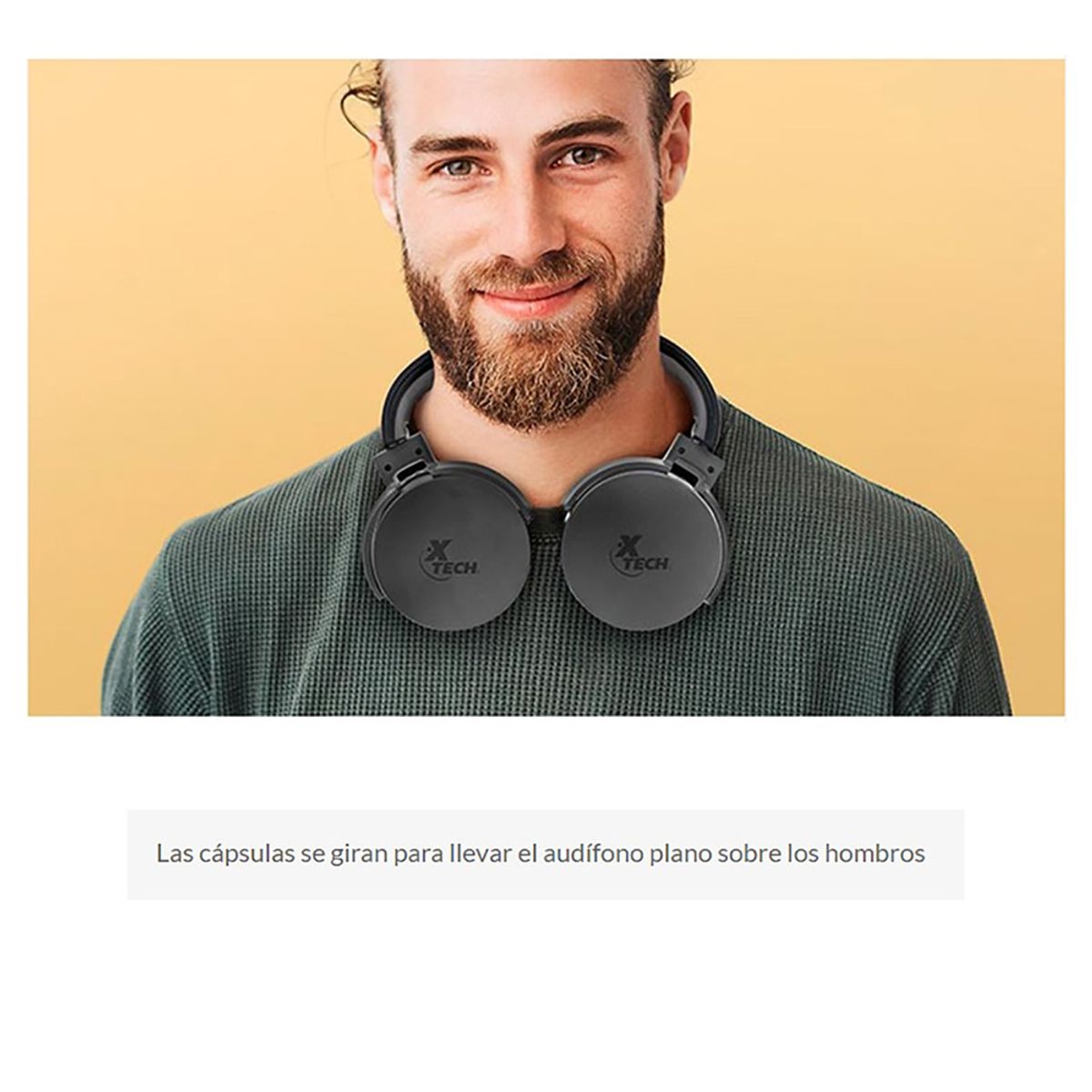 XTECH - Auriculares BLUETOOTH con micrófono diseño plegable y cómodo para un transporte fácil