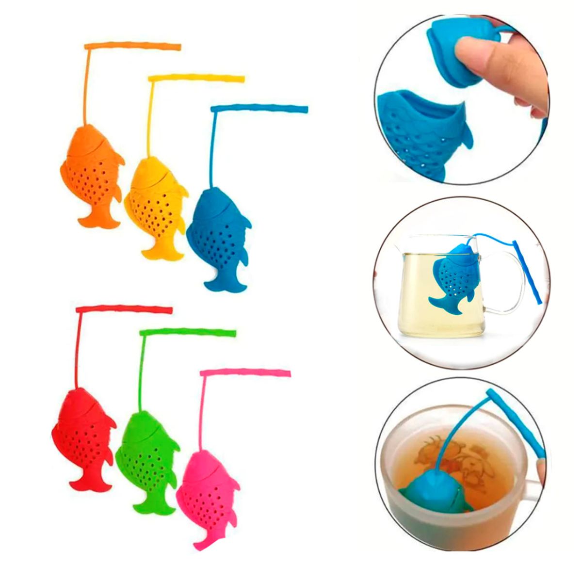 GENERICO - Pack 2 Infusores de Silicona en Forma de Pez