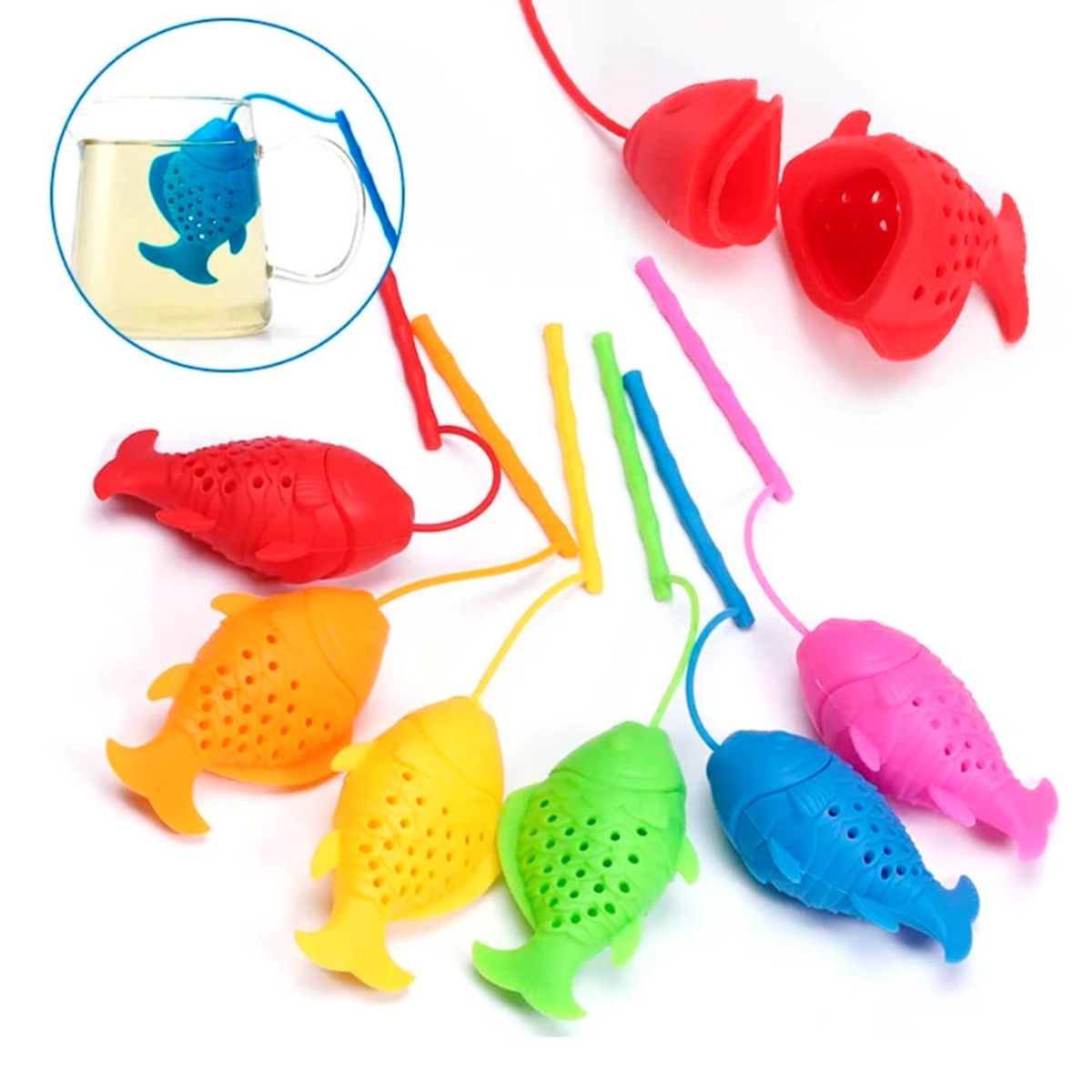 GENERICO - Pack 2 Infusores de Silicona en Forma de Pez