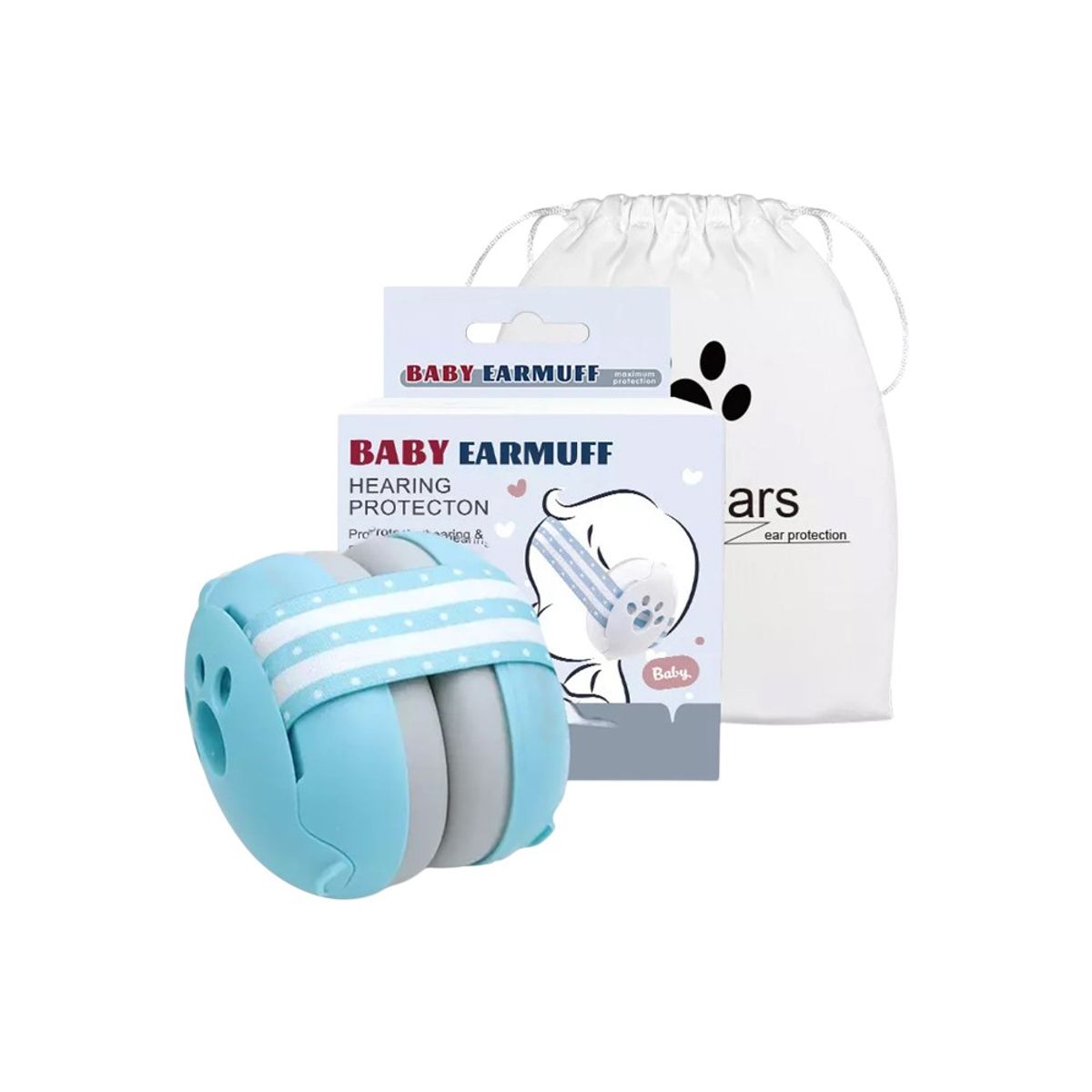 GENERICO - OREJERAS ANTIRUIDOS PROTECCIÓN AUDITIVAS PARA BEBÉS - CELESTE