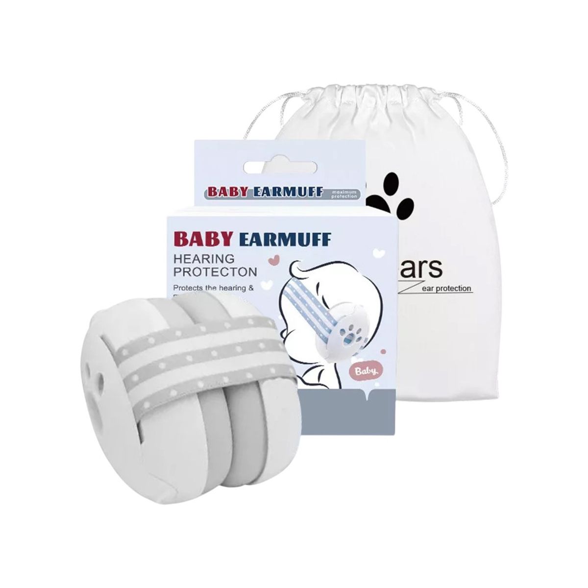 GENERICO - OREJERAS ANTIRUIDOS PROTECCIÓN AUDITIVAS PARA BEBÉS - GRIS