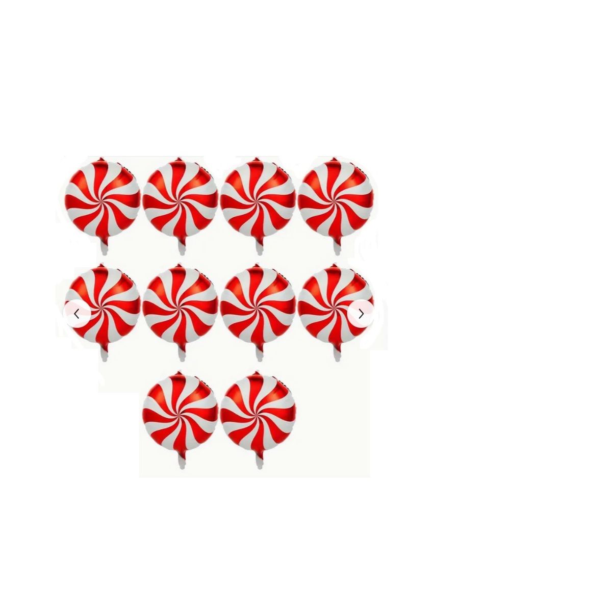 GENERICO - Globo Navideño de 18 Rayas Rojas y Blancas  Tipo Bastón de Caramelo