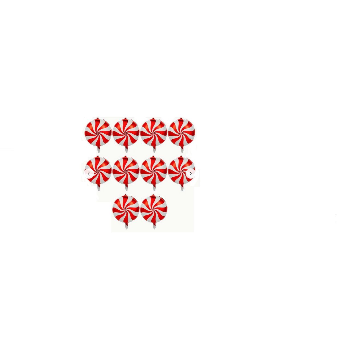 GENERICO - Globo Navideño de 18 Rayas Rojas y Blancas  Tipo Bastón de Caramelo