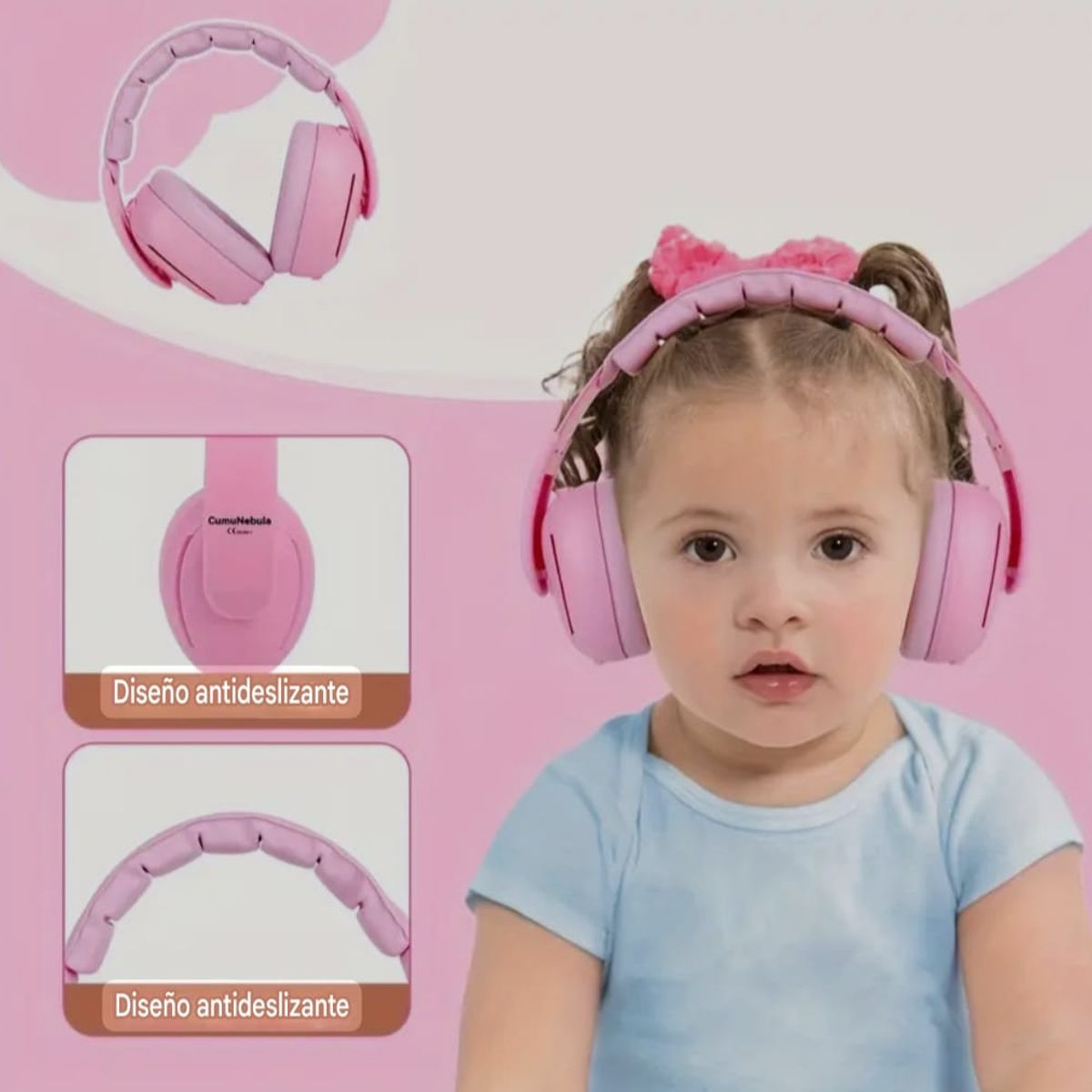 GENERICO - NUEVAS OREJERAS ANTIRUIDO 2 en 1 PARA BEBÉS Y NIÑOS - ROSADO