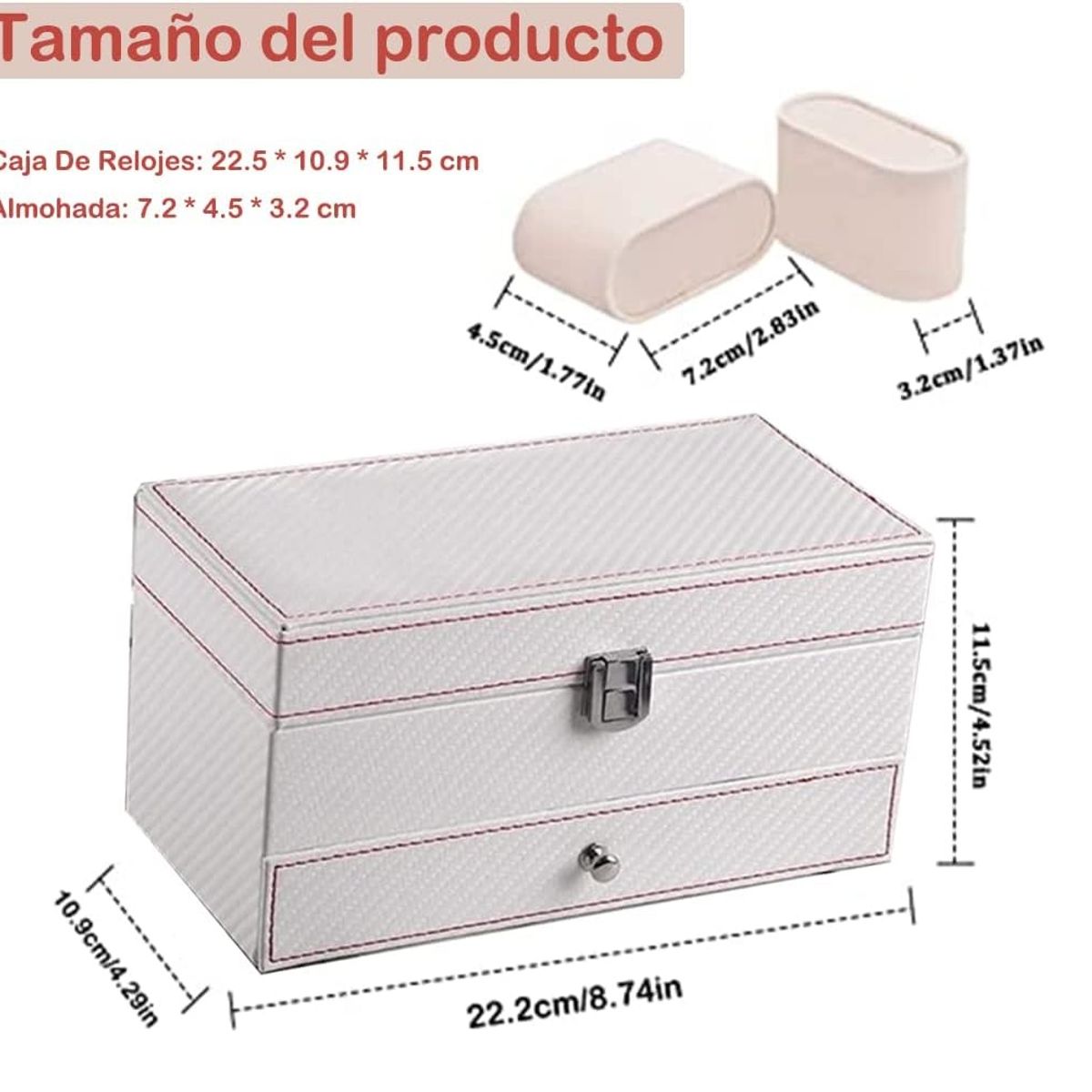 GENERICO - Estuche Organizador De Relojes De Cuero Doble Capa con 4 Compartimentos