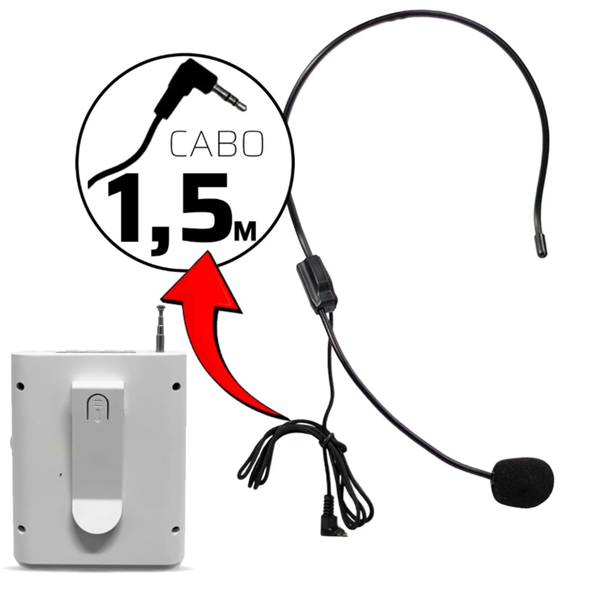 GENERICO - Amplificador De Voz Portátil Vincha Correa Bluetooth Recargable USB 2025