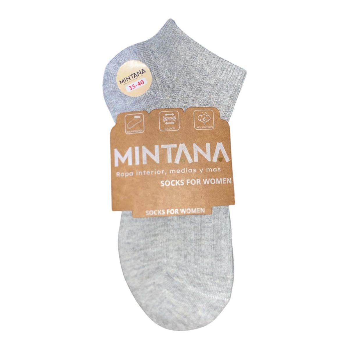MINTANA - PACK 3 MEDIAS SIN COSTURA  TALONERA ALGODON HILO MUJER MINTANA