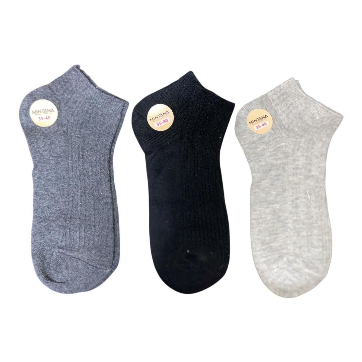 MINTANA - PACK 3 MEDIAS SIN COSTURA  TALONERA ALGODON HILO MUJER MINTANA