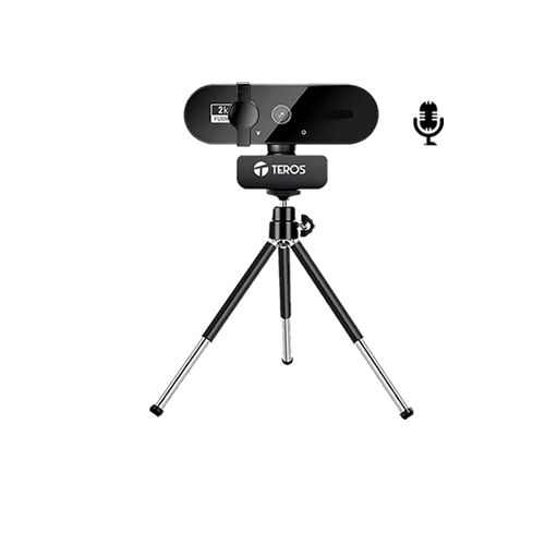 Cámara Web Teros TE-9072 2K USB con Trípode y Micrófono Integrado